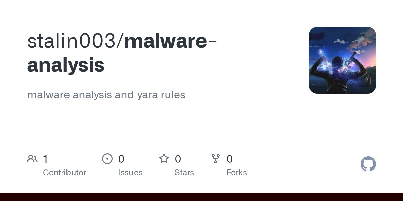 GitHub - stalin003/malware-analysis: malware analysis and yara rules