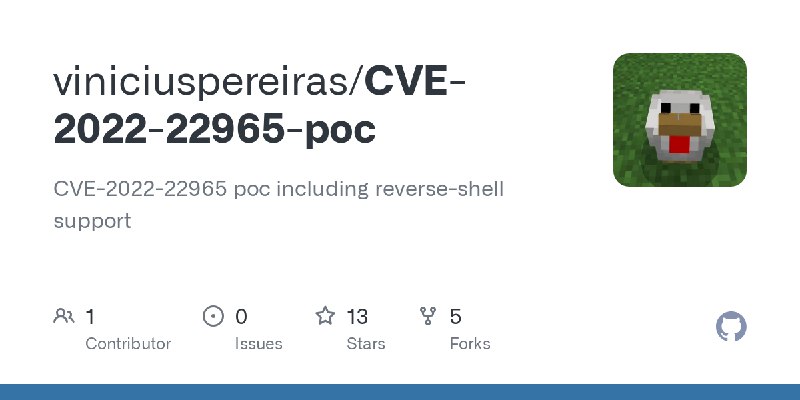 GitHub - viniciuspereiras/CVE-2022-22965-poc: CVE-2022-22965 poc including reverse-shell support