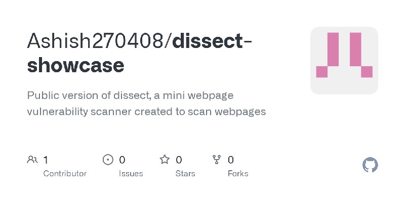 GitHub - Ashish270408/dissect-showcase: Public version of dissect, a mini webpage vulnerability scanner created to scan webpages