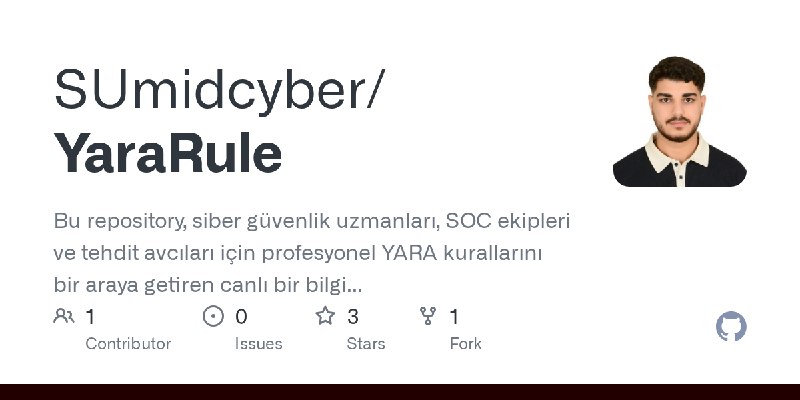 GitHub - SUmidcyber/YaraRule: Bu repository, siber güvenlik uzmanları, SOC ekipleri ve tehdit avcıları için profesyonel YARA kurallarını…