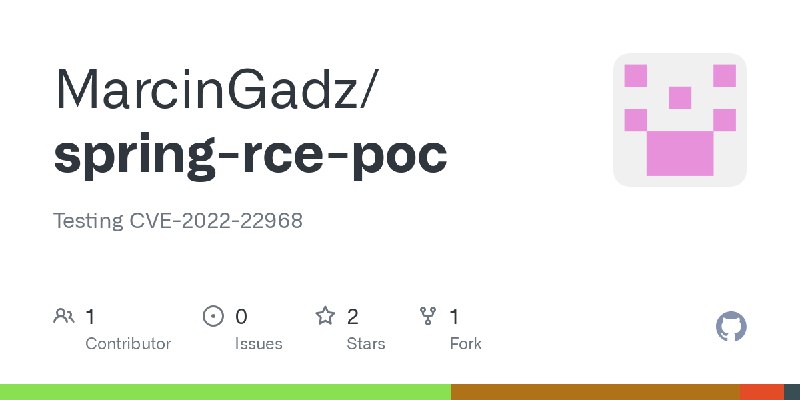 GitHub - MarcinGadz/spring-rce-poc: Testing CVE-2022-22968