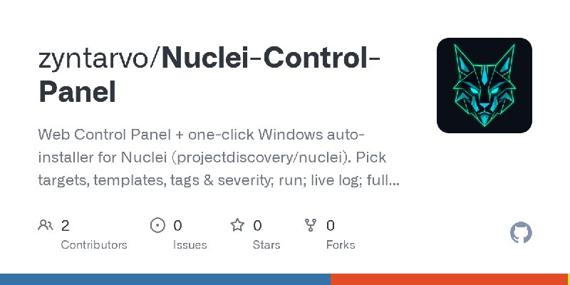 GitHub - zyntarvo/Nuclei-Control-Panel: Web Control Panel + one-click Windows auto-installer for Nuclei (projectdiscovery/nuclei).…