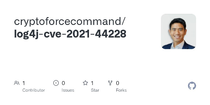 GitHub - cryptoforcecommand/log4j-cve-2021-44228