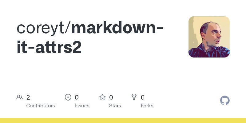 GitHub - coreyt/markdown-it-attrs2