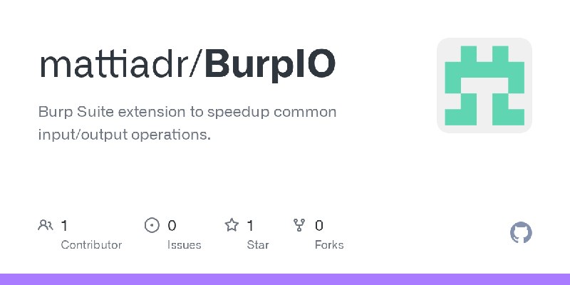 GitHub - mattiadr/BurpIO: Burp Suite extension to speedup common input/output operations.