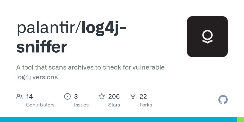 GitHub - palantir/log4j-sniffer: A tool that scans archives to check for vulnerable log4j versions