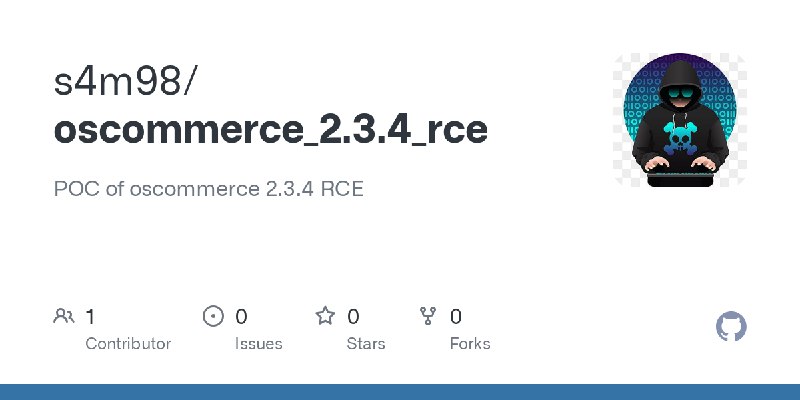 GitHub - s4m98/oscommerce_2.3.4_rce: POC of oscommerce 2.3.4 RCE