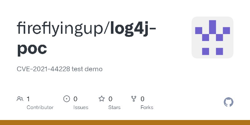 GitHub - fireflyingup/log4j-poc: CVE-2021-44228 test demo