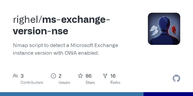 GitHub - righel/ms-exchange-version-nse: Nmap script to detect a Microsoft Exchange instance version with OWA enabled.