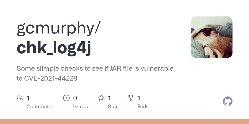 GitHub - gcmurphy/chk_log4j: Some siimple checks to see if JAR file is vulnerable to CVE-2021-44228