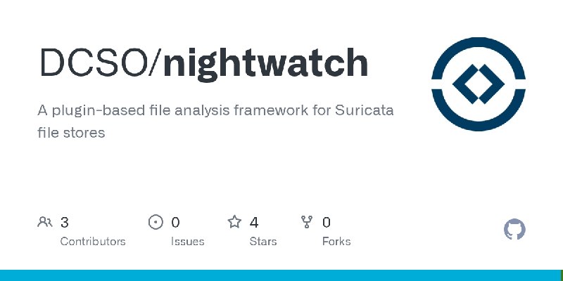 GitHub - DCSO/nightwatch: A plugin-based file analysis framework for Suricata file stores