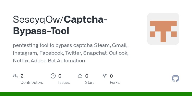GitHub - SeseyqOw/Captcha-Bypass-Tool: pentesting tool to bypass captcha Steam, Gmail, Instagram, Facebook, Twitter, Snapchat,…
