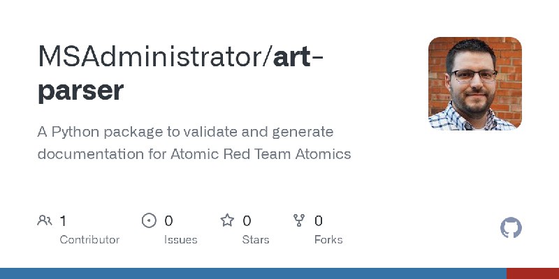 GitHub - MSAdministrator/art-parser: A Python package to validate and generate documentation for Atomic Red Team Atomics