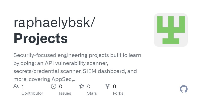 GitHub - raphaelybsk/Projects: Security-focused engineering projects built to learn by doing: an API vulnerability scanner, se…