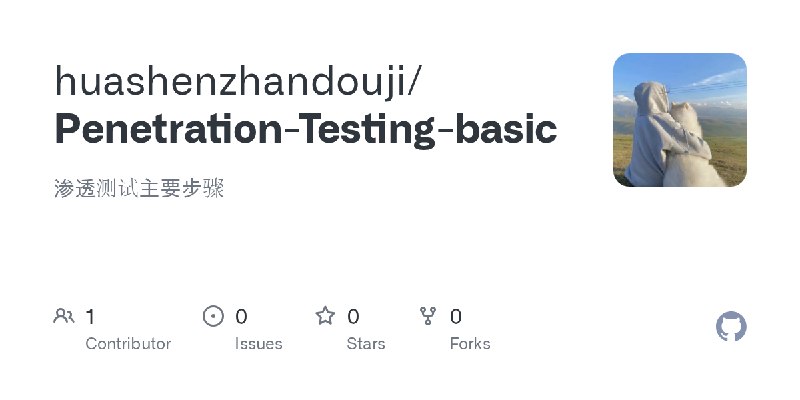 GitHub - huashenzhandouji/Penetration-Testing-basic: 渗透测试主要步骤