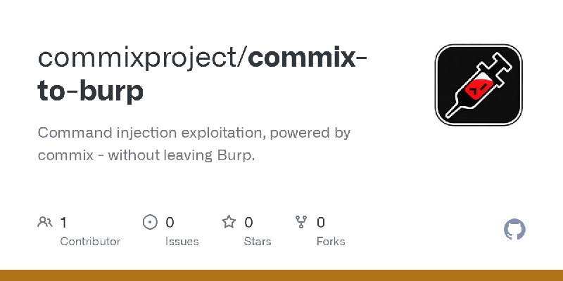 GitHub - commixproject/commix-to-burp: Command injection exploitation, powered by commix - without leaving Burp.
