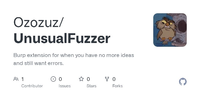GitHub - Ozozuz/UnusualFuzzer: Burp extension for when you have no more ideas and still want errors.