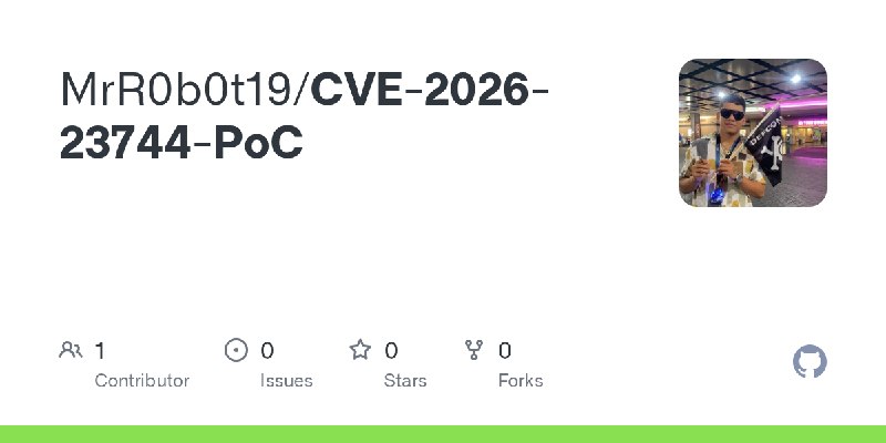 GitHub - MrR0b0t19/CVE-2026-23744-PoC