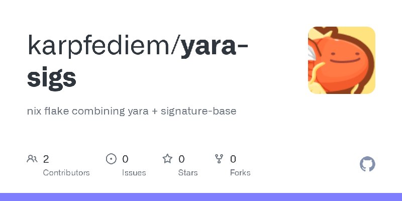 GitHub - karpfediem/yara-sigs: nix flake combining yara + signature-base