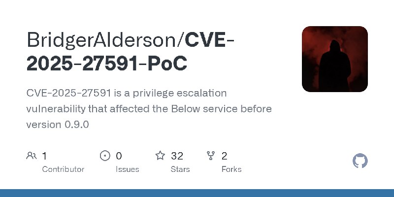 GitHub - BridgerAlderson/CVE-2025-27591-PoC: CVE-2025-27591 is a privilege escalation vulnerability that affected the Below service…