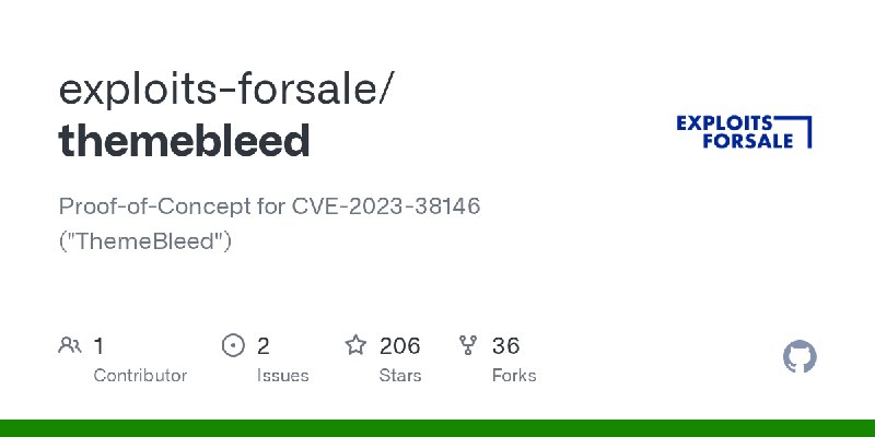 GitHub - exploits-forsale/themebleed: Proof-of-Concept for CVE-2023-38146 (