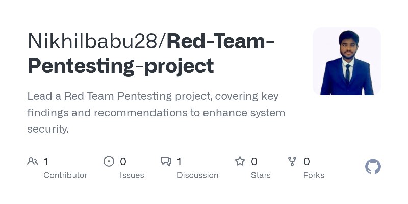 GitHub - Nikhilbabu28/Red-Team-Pentesting-project: Lead a Red Team Pentesting project, covering key findings and recommendations…