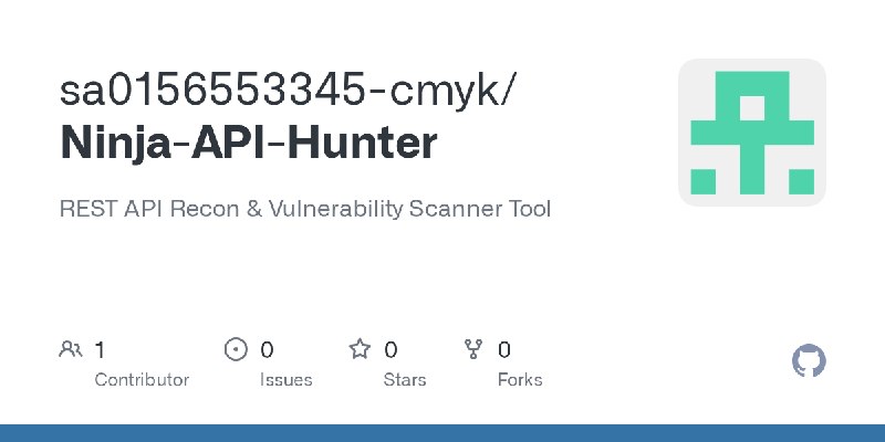 GitHub - sa0156553345-cmyk/Ninja-API-Hunter: REST API Recon & Vulnerability Scanner Tool