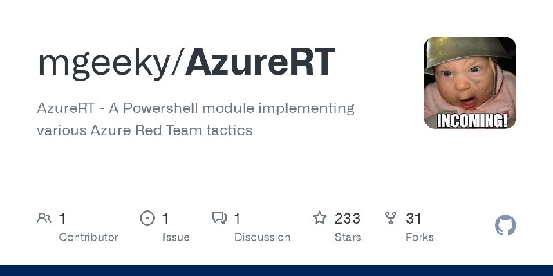 GitHub - mgeeky/AzureRT: AzureRT - A Powershell module implementing various Azure Red Team tactics