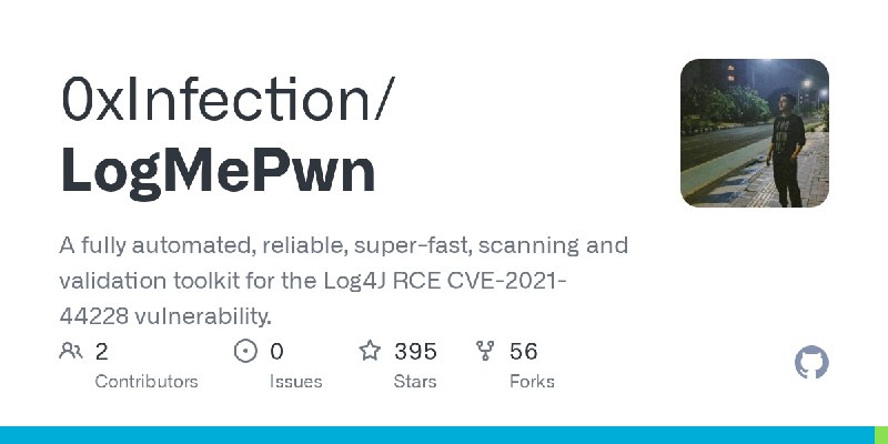 GitHub - 0xInfection/LogMePwn: A fully automated, reliable, super-fast, scanning and validation toolkit for the Log4J RCE CVE-2021…