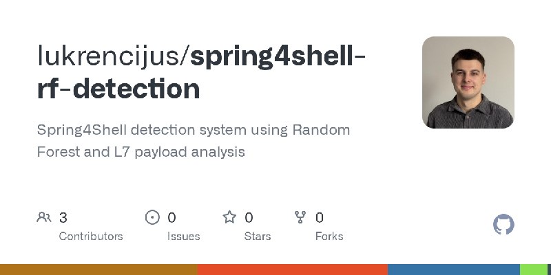 GitHub - lukrencijus/spring4shell-rf-detection: Spring4Shell detection system using Random Forest and L7 payload analysis