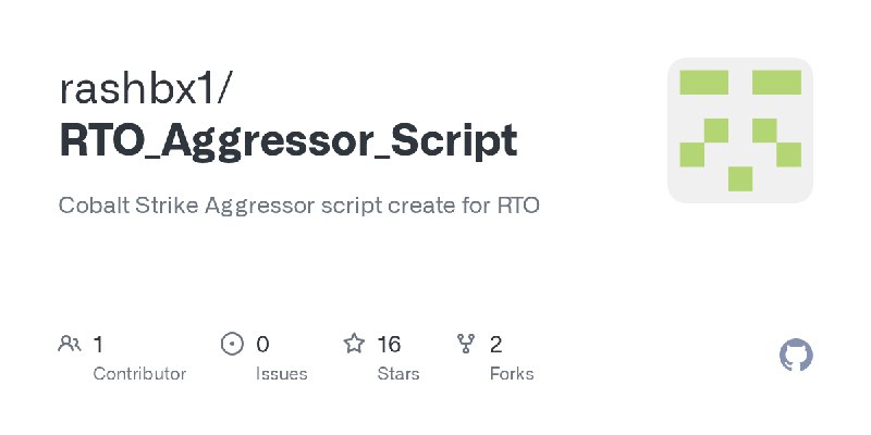 GitHub - rashbx1/RTO_Aggressor_Script: Cobalt Strike Aggressor script create for RTO