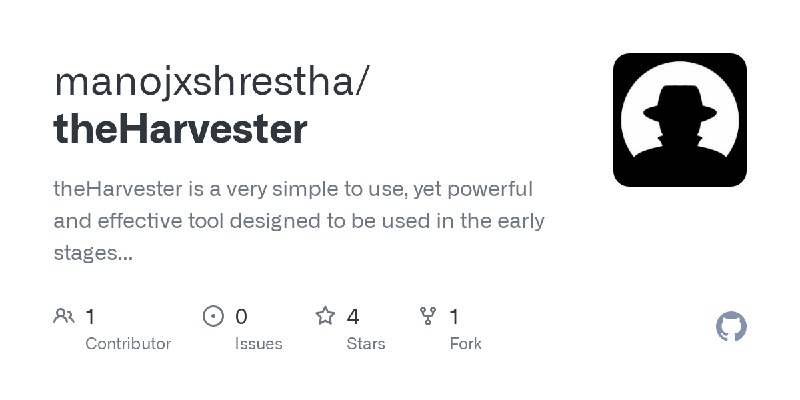 GitHub - manojxshrestha/theHarvester: theHarvester is a very simple to use, yet powerful and effective tool designed to be used…