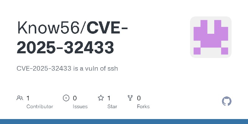 GitHub - Know56/CVE-2025-32433: CVE-2025-32433 is a vuln of ssh