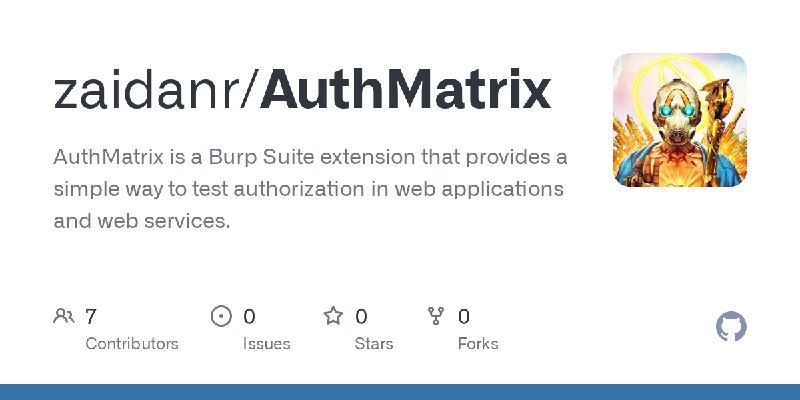 GitHub - zaidanr/AuthMatrix: AuthMatrix is a Burp Suite extension that provides a simple way to test authorization in web applications…