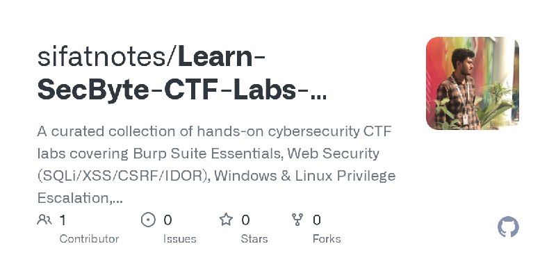 GitHub - sifatnotes/Learn-SecByte-CTF-Labs-Collection-Web-Security-Active-Directory-PrivEsc-Metasploit: A curated collection of…