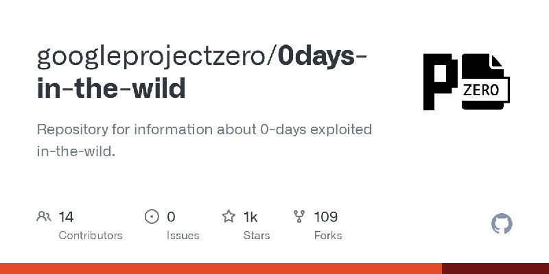 GitHub - googleprojectzero/0days-in-the-wild: Repository for information about 0-days exploited in-the-wild.