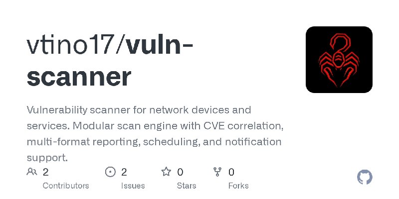 GitHub - vtino17/vuln-scanner: Vulnerability scanner for network devices and services. Modular scan engine with CVE correlation…