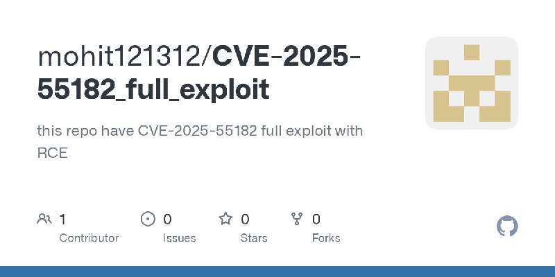 GitHub - mohit121312/CVE-2025-55182_full_exploit: this repo have CVE-2025-55182 full exploit with RCE