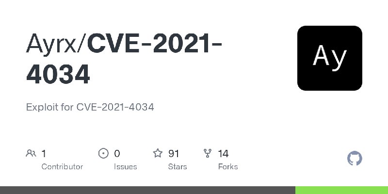 GitHub - Ayrx/CVE-2021-4034: Exploit for CVE-2021-4034