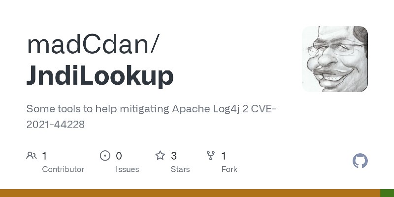 GitHub - madCdan/JndiLookup: Some tools to help mitigating Apache Log4j 2 CVE-2021-44228