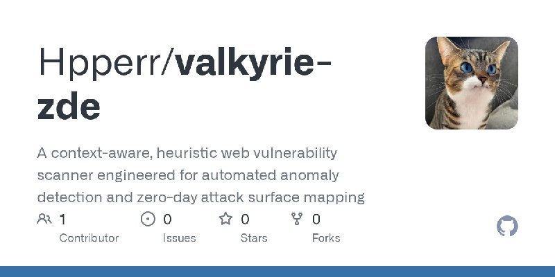 GitHub - Hpperr/valkyrie-zde: A context-aware, heuristic web vulnerability scanner engineered for automated anomaly detection and…