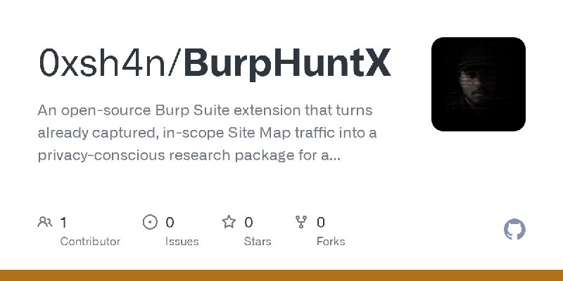 GitHub - 0xsh4n/BurpHuntX: An open-source Burp Suite extension that turns already captured, in-scope Site Map traffic into a privacy…