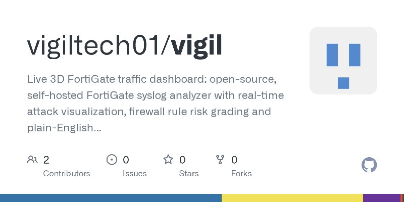 GitHub - vigiltech01/vigil: Live 3D FortiGate traffic dashboard: open-source, self-hosted FortiGate syslog analyzer with real-time…