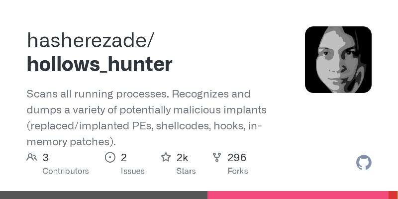 GitHub - hasherezade/hollows_hunter: Scans all running processes. Recognizes and dumps a variety of potentially malicious implants…