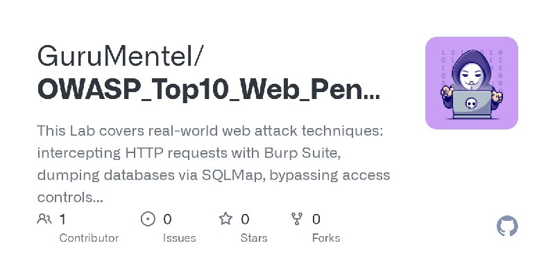 GitHub - GuruMentel/OWASP_Top10_Web_Pentest: This Lab covers real-world web attack techniques: intercepting HTTP requests with…