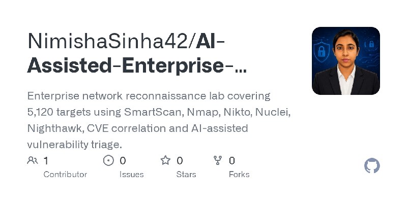 GitHub - NimishaSinha42/AI-Assisted-Enterprise-Network-Reconnaissance-Vulnerability-Triage: Enterprise network reconnaissance lab…