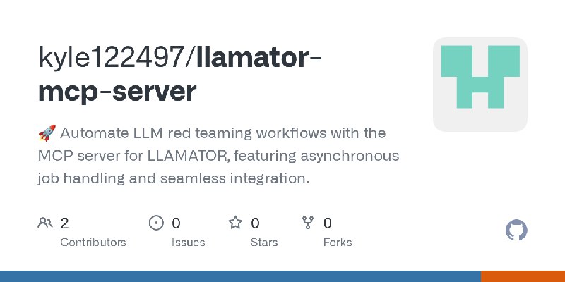 GitHub - kyle122497/llamator-mcp-server: 🚀 Automate LLM red teaming workflows with the MCP server for LLAMATOR, featuring asynchronous…