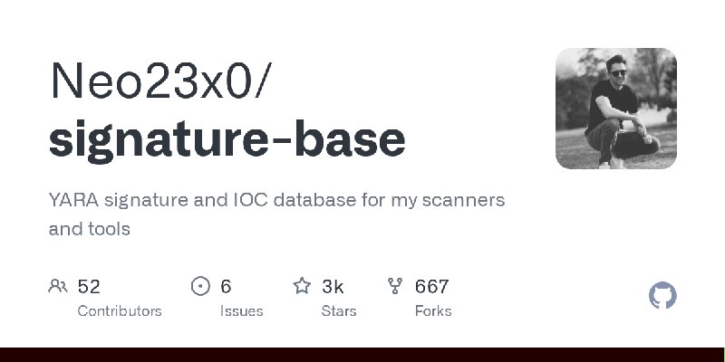 GitHub - Neo23x0/signature-base: YARA signature and IOC database for my scanners and tools