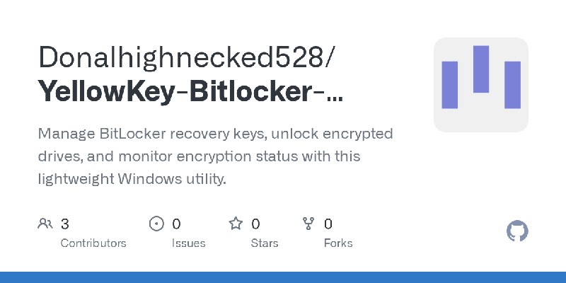 GitHub - Donalhighnecked528/YellowKey-Bitlocker-CVE-2026-45585: Manage BitLocker recovery keys, unlock encrypted drives, and monitor…