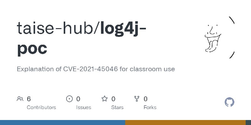 GitHub - taise-hub/log4j-poc: Explanation of CVE-2021-45046 for classroom use
